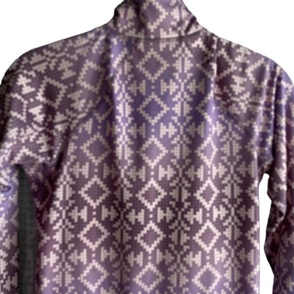 Nike Pro Women's Track Jacket S Half Zip Athletic Purple Pink Geo Thumb Holes - Picture 9 of 15